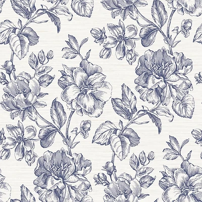 RoomMates Tamara Day Blue Flower Girl Peel & Stick Wallpaper