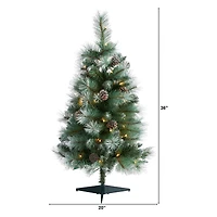 3ft. Pre-Lit British Columbia Mountain Pine Artificial Christmas Tree, Clear LED Lights