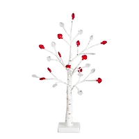 2ft. Pre-Lit Artificial Valentine's Day Twig Tree with 24 Red & White Heart-Shaped LED Lights