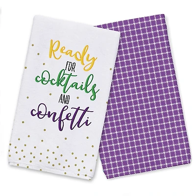 Cocktails & Confetti Mardi Gras Tea Towel Set