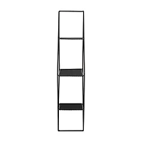 Honey Can Do 24" Black Three-Tier Diamond-Shaped Decorative Metal Wall Shelf
