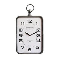 Hello Honey® Metal Rectangle Hanging Clock with Handle Decoration on Top