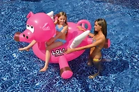 Swimline LOL! Series 54" Inflatable Pink Flying Pig Pool Float