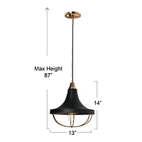 Hello Honey® Robert Stevenson Lighting Presley Caged Trumpet Metal Ceiling Light