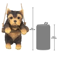 Design Toscano 8" Yorkie Puppy on a Perch Hanging Dog Sculpture