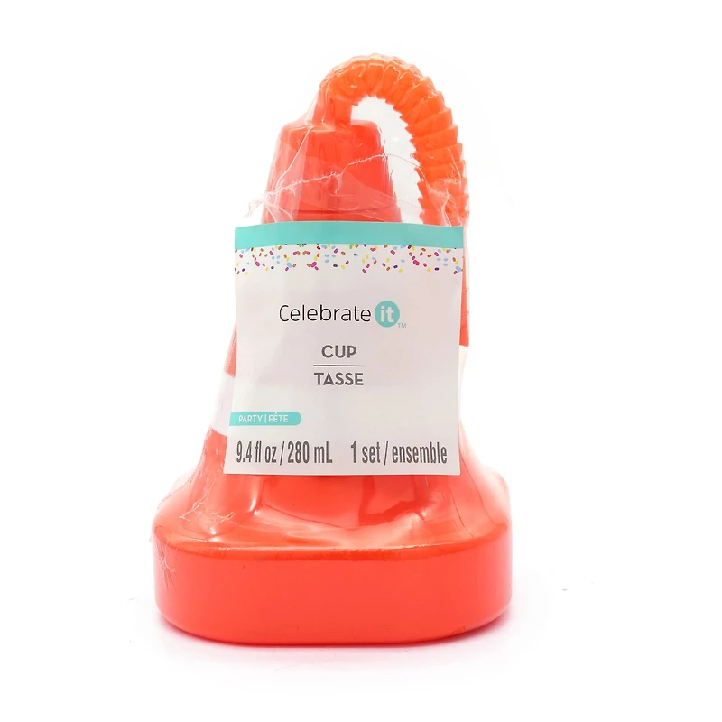 9.5oz. Orange & White Cone Cup by Celebrate It™