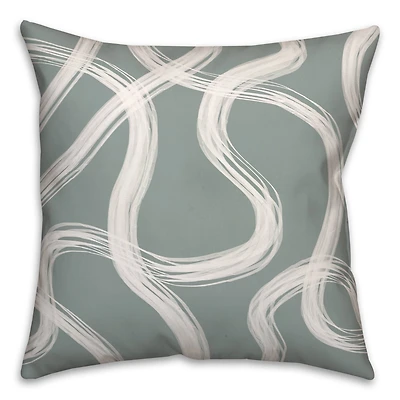 White Strokes on Gray Throw Pillow