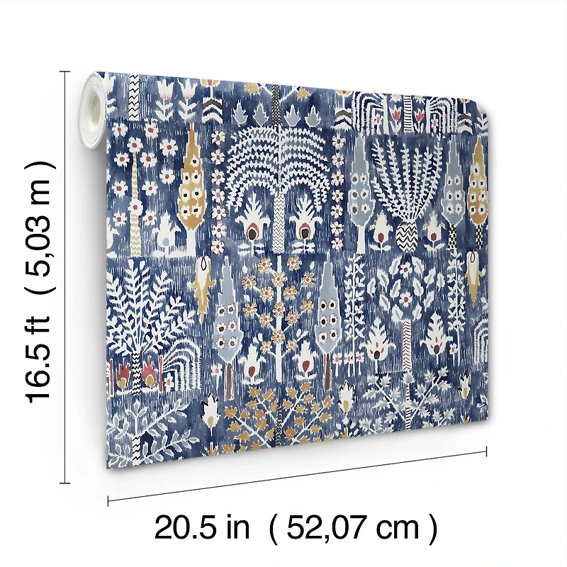 RoomMates Blue Persian Ikat Peel & Stick Wallpaper