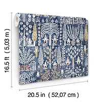 RoomMates Blue Persian Ikat Peel & Stick Wallpaper