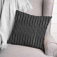 Black White Lines 18" x 18" Throw Pillow