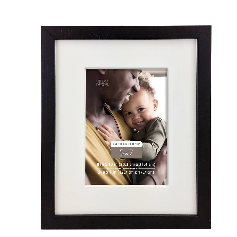 Expressions™ 5" x 7" Dark Oak Cross Grain Frame with Mat by Studio Décor®