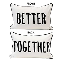Hello Honey® Cream & Black Better Together Applique Lumbar Pillow