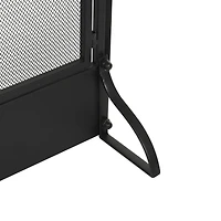 29" Tall Black Metal 3 Panel 2 Door Fireplace Screen with Mesh Backing