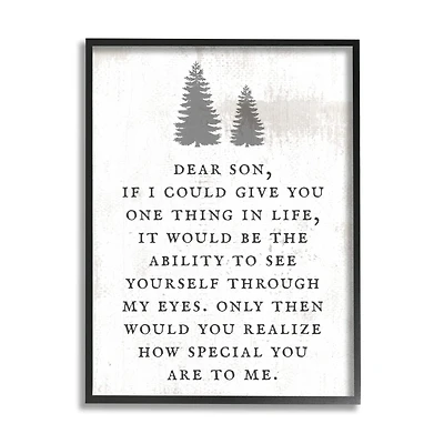 Stupell Industries Dear Son How Special You Are Phrase Rustic Forest Framed Wall Art