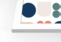 16" Retro Shapes White Framed Print Under Plexiglass