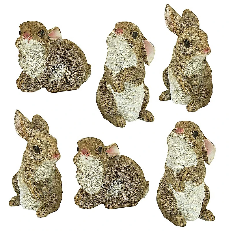 Design Toscano 5" Garden Rabbit Statue Set