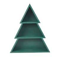17" Green Wood Christmas Tree Tabletop Cubby by Ashland®