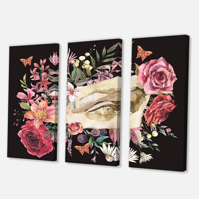 Designart - Greek Sculpture David Eye With Dried Wildflowers