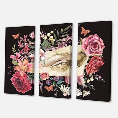 Designart - Greek Sculpture David Eye With Dried Wildflowers