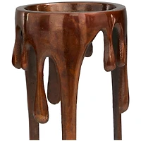 Copper Metal Pillar Candle Holder with Dripping Legs Set