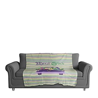 Truck Load Stripes Mardi Gras Fleece Throw