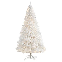 9ft. Pre-Lit White Artificial Christmas Tree, Clear LED Lights