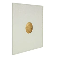 40" White & Gold Metal Geometric Wall Decor with Wavy Pattern