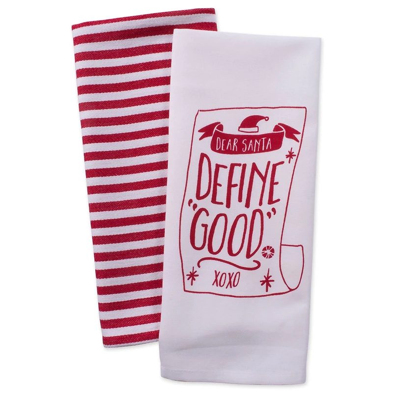 DII® Assorted Dear Santa Holiday Printed Dishtowel Set