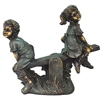 Santa's Workshop 17.5" Boy & Girl on Teeter Totter