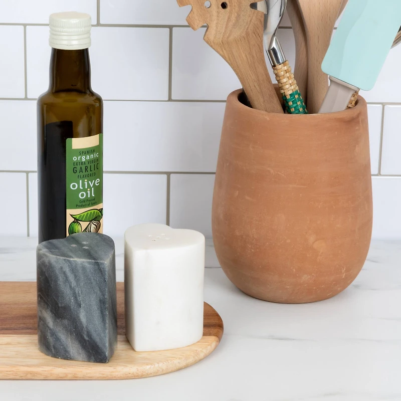 Hello Honey® Heart-Shaped Marble Salt & Pepper Shakers Set