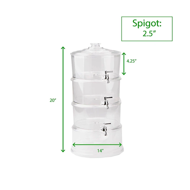 Mind Reader 3-Tier Clear Beverage Drink Dispenser with Spigot
