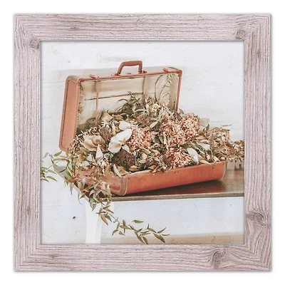 Suitcase Hydrangeas 16" x 16" Western White Framed Print