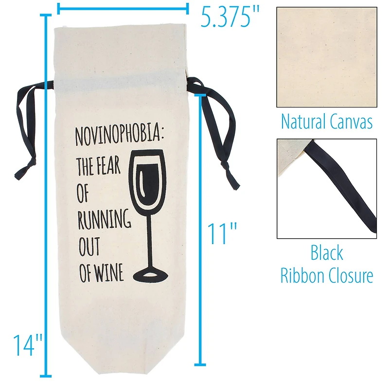 Personality Case™ Novinophobia Canvas Wine Bag