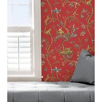 Wallpops Tomato Chinoise Exotique Scalamandre Self Adhesive Wallpaper