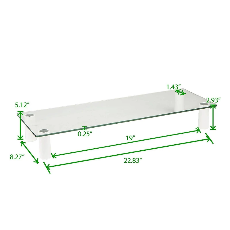 Mind Reader Clear Glass Monitor Stand Riser