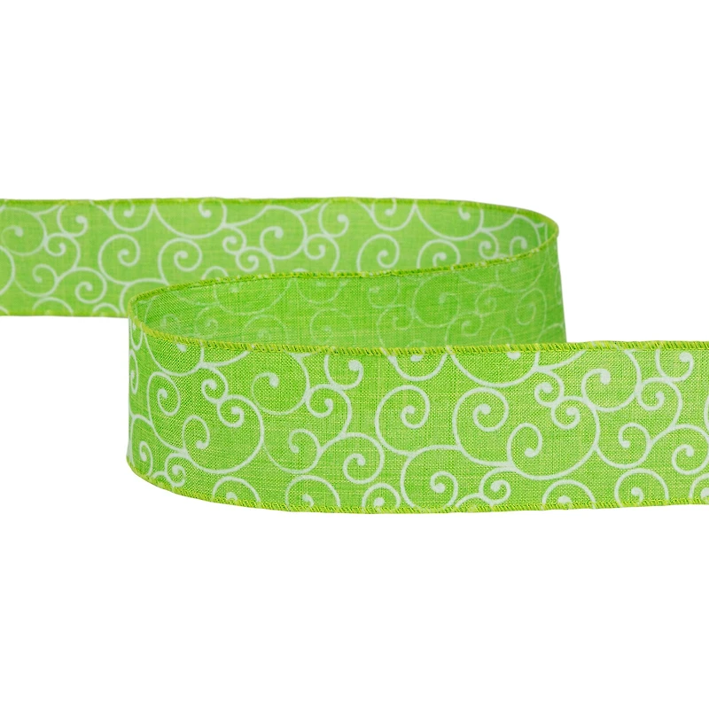 2.5" x 10yd. Swirl Spring Craft Wired Ribbon