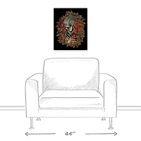 Skeleton Profile in Roses Canvas Wall Art