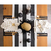 Black/White Dobby Stripe Table Runner 18" x 108"
