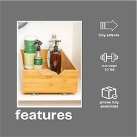 Household Essentials Glidez Bamboo & Steel Slide-Out Storage Organizer