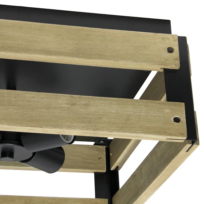 Lalia Home 14" Barnlit 4-Light Decorative Squared Metal Flush Mount