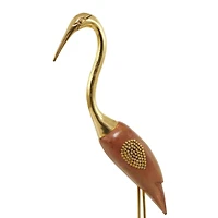Gold Wood & Metal Bird Sculpture Set