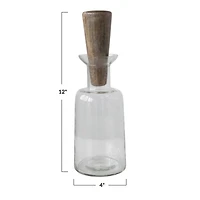 Hello Honey® 12" Glass Wine Decanter with Mango Wood Stopper