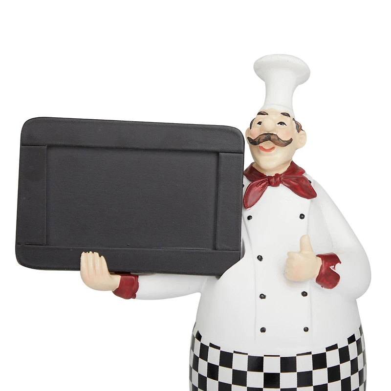 Polystone Chef with Horizontal Chalkboard Sign Set