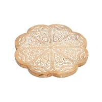 Brown Wood Farmhouse Lazy Susan Cake Stand, 2" x 15" x 15"