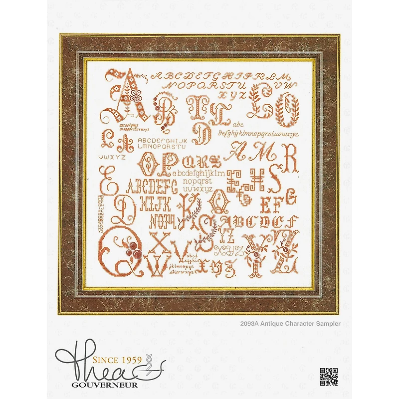 Thea Gouverneur Antique Character Sampler Cross Stitch Kit