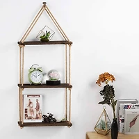 NEX™ Liantral 3-Tier Wood & Rope Hanging Shelves
