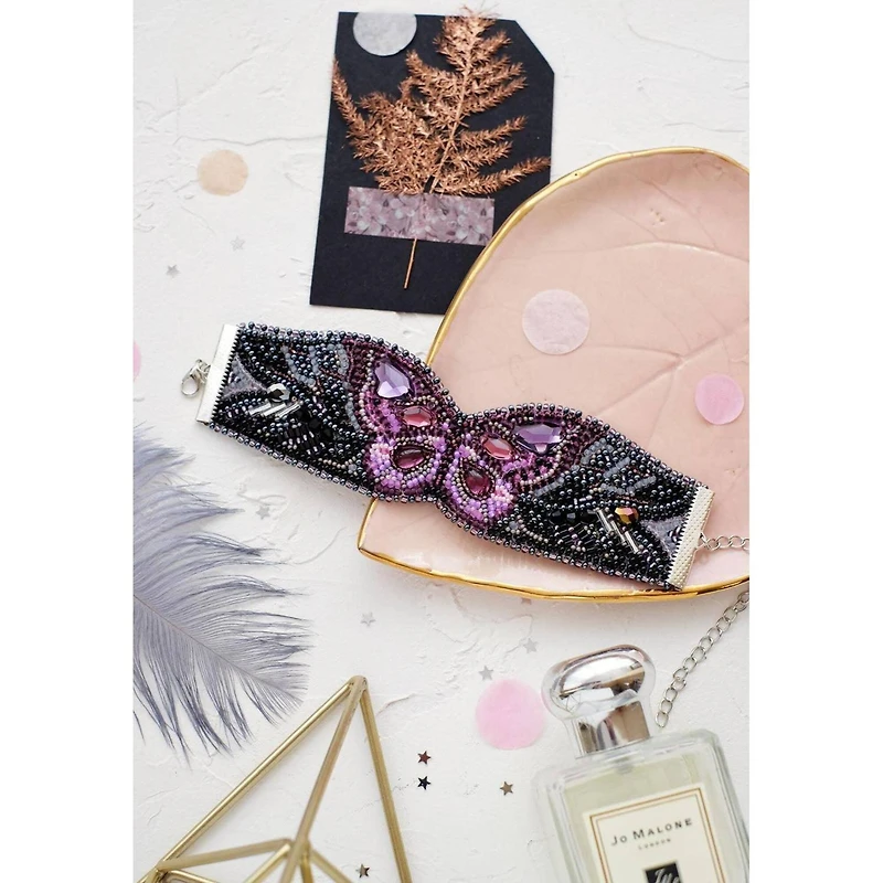 Abris Art Decoration Purple Wave Bead Embroidery Kit