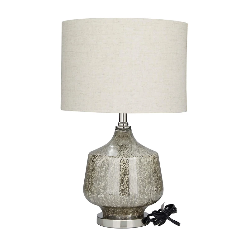 Champagne Linen Transitional Table Lamp, 21" x 13" x 13"