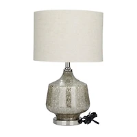 Champagne Linen Transitional Table Lamp, 21" x 13" x 13"