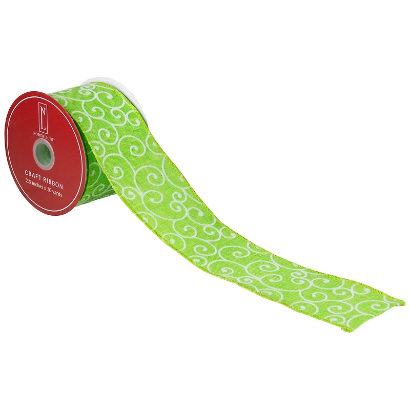 2.5" x 10yd. Swirl Spring Craft Wired Ribbon